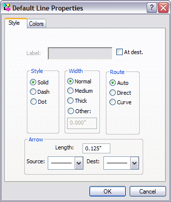 Line style dialog